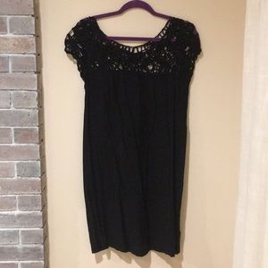 Black shift dress/ beach cover up